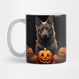 Norwegian Elkhound Halloween Puppy Mug